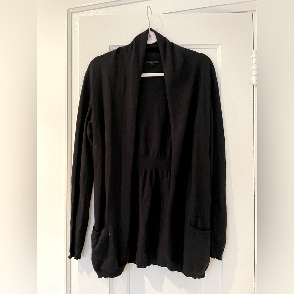 THEORY black cashmere blend cardigan